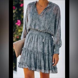 NWOT VICI Lovestitch Blue Ruffle Dress Small